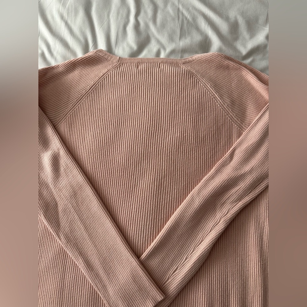 Calvin Klein Blush Ribbed Knit Top - Picture 4 of 7